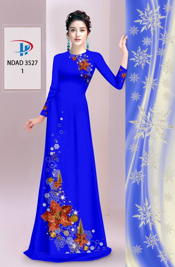 Vải Áo Dài Hoa In 3D AD NDAD3527 9